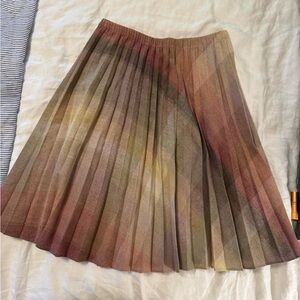 Vintage America Multicolor Pleated Midi Skirt